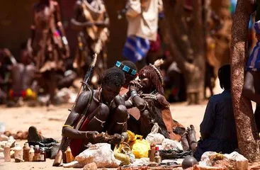 The last primitive tribal cultural customs of Africa