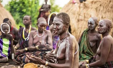 The last primitive tribal cultural customs of Africa