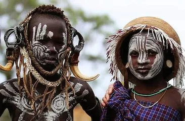 The last primitive tribal cultural customs of Africa