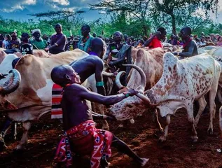 The last primitive tribal cultural customs of Africa