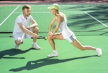 Couple, double yoga, healthy and happy lover