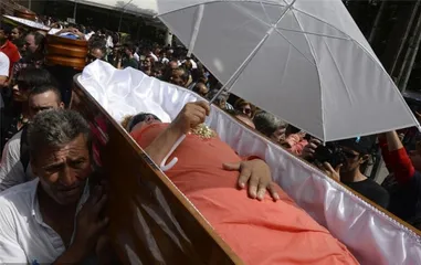 Spanish medieval custom "Santa Marta Festival" holds coffin parade1